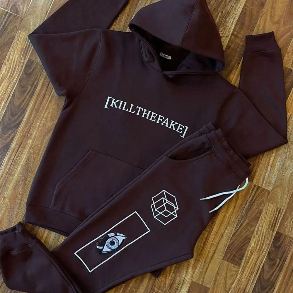 Customized Heat Printing Pullover Tracksuit