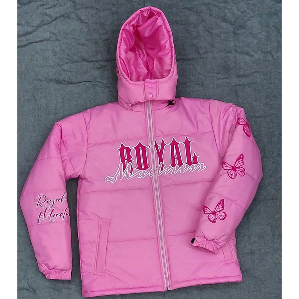 Customized Pink Puffer Jacket