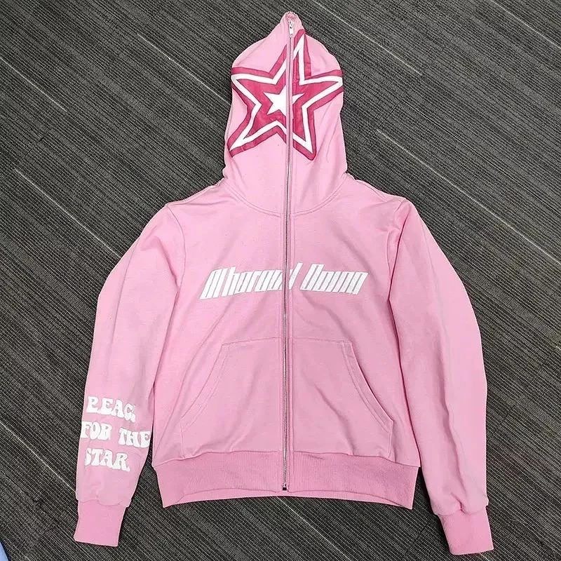 Customized Puff Print Full Zipper Hoodie