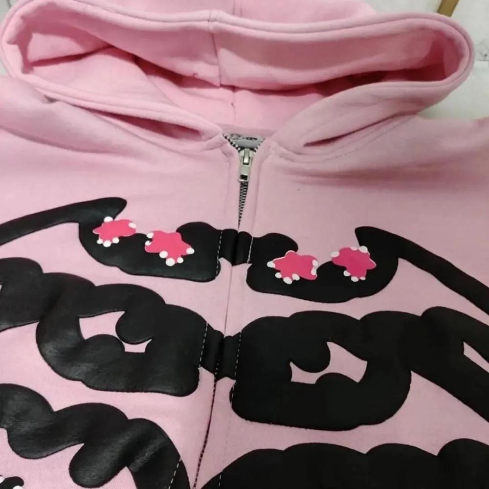 Customized Puff Print Zipper Hoodie