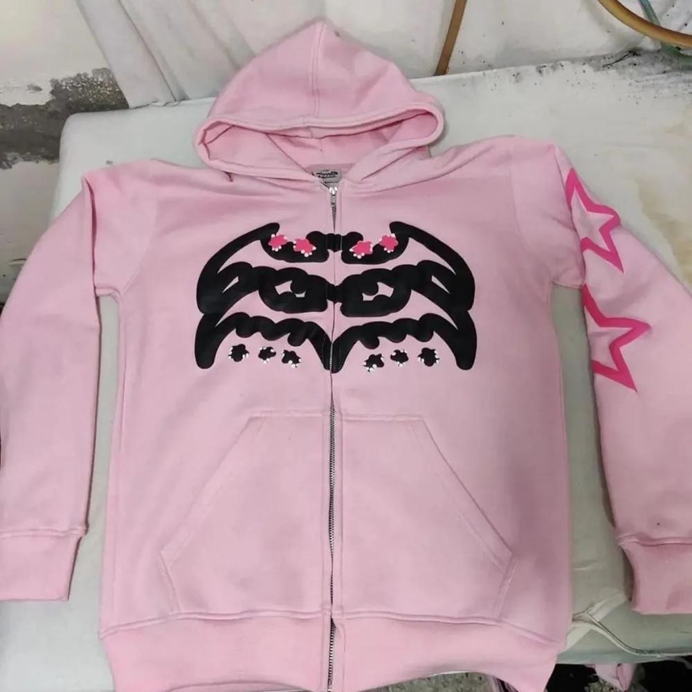 Customized Puff Print Zipper Hoodie