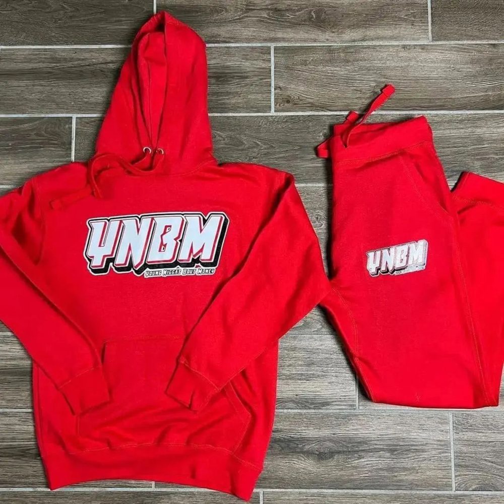 Customized Heat Printing Pullover Red Tracksuit