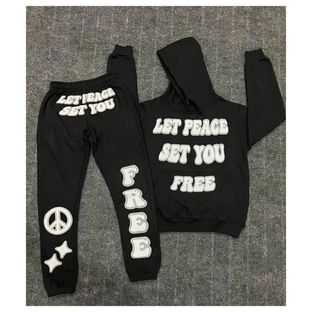 Customized Puff Printing Pullover Tracksuit