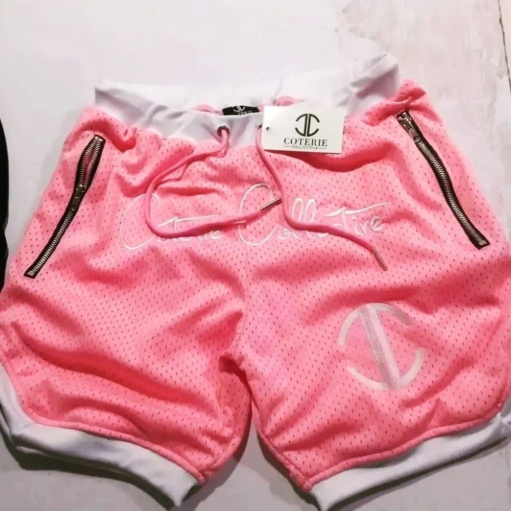 Customized Embroidery Pink Short